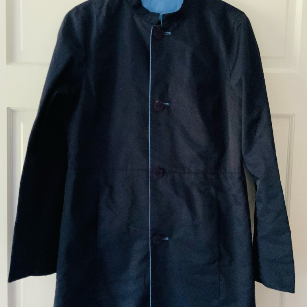 ✨ Rare Vintage-Inspired Reversible Raincoat |Navy & Periwinkle Blue| 💫